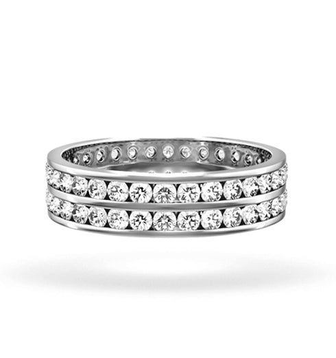 Mens 1ct G/Vs Diamond Platinum Full Band Ring